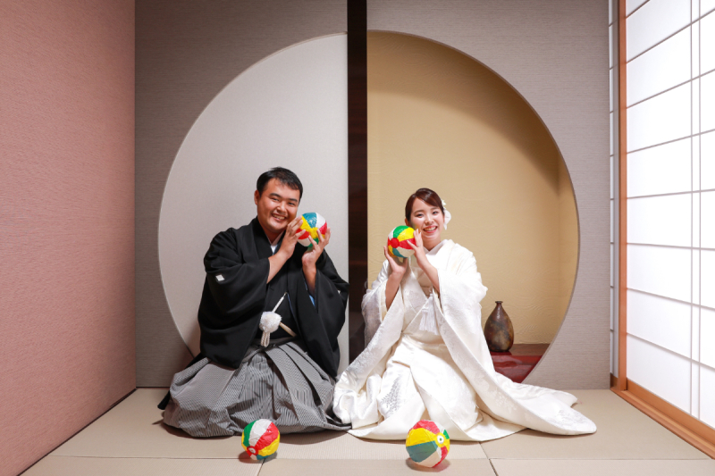 紙風船をアクセントに