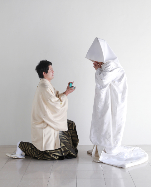 和服でのプロポーズショット