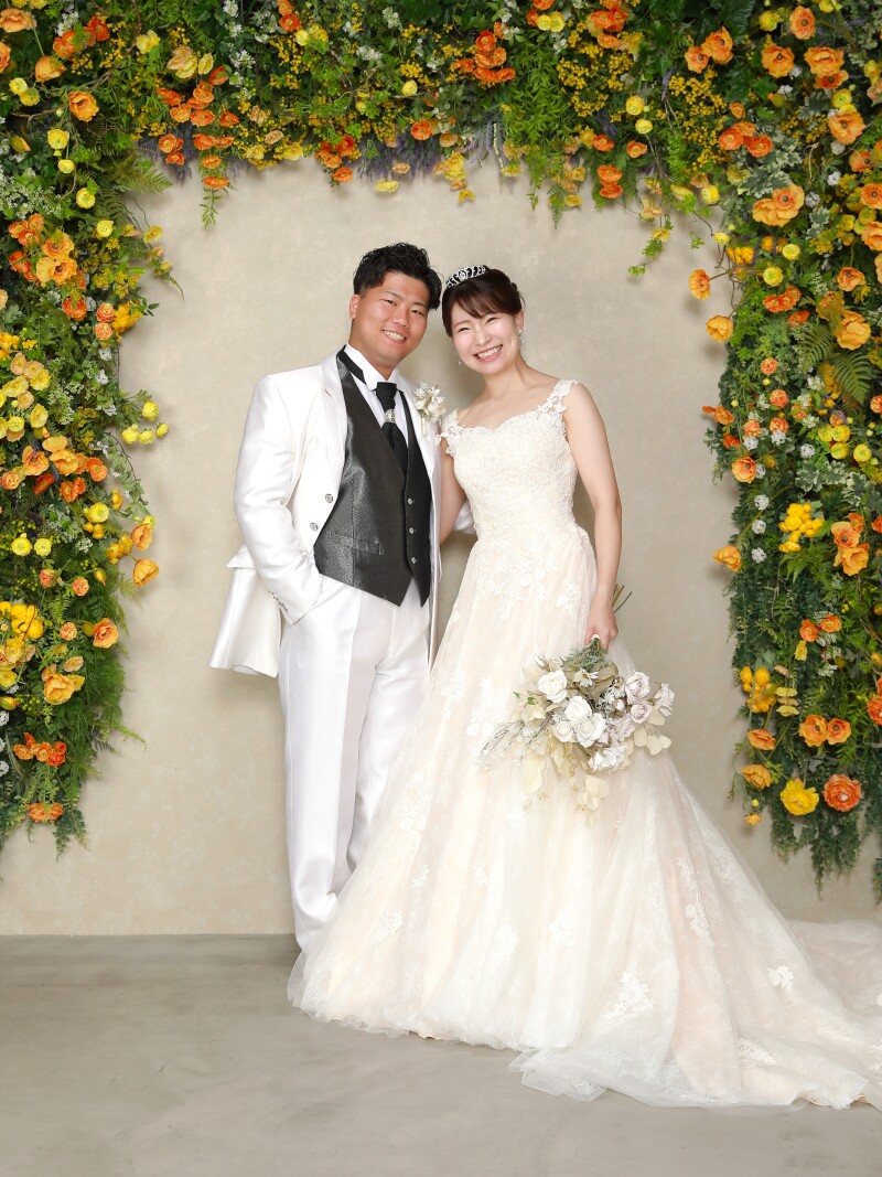 お花に囲まれて