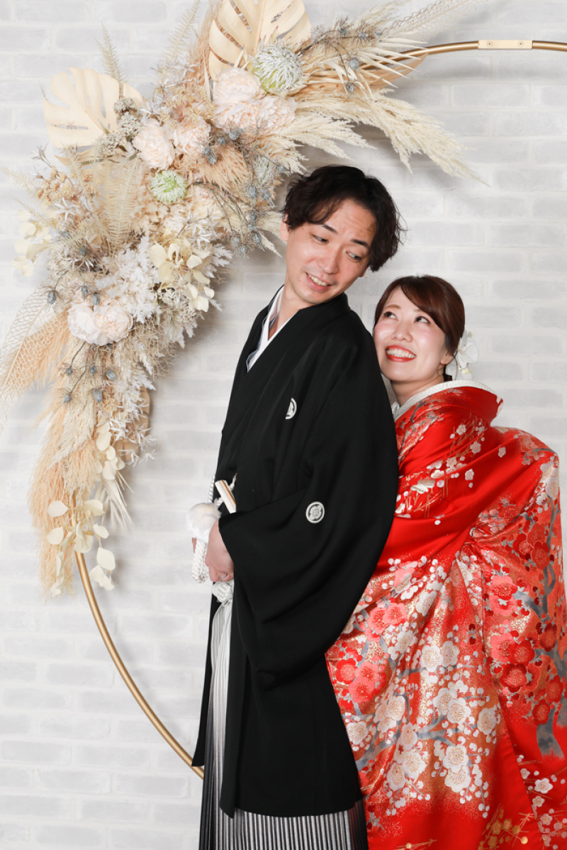 ご新婦様からのバックハグ