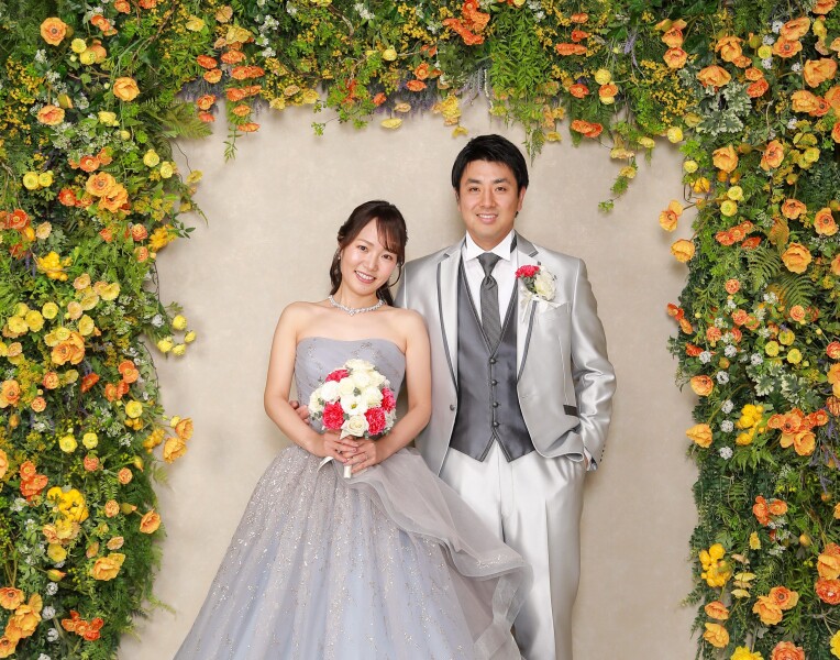 お花に囲まれて