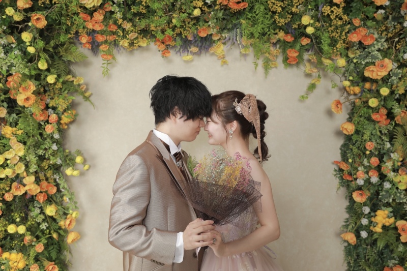 色とりどりのお花に囲まれ