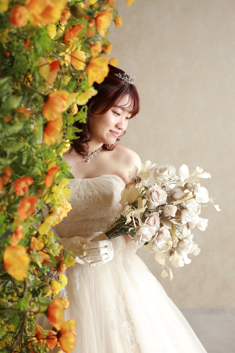 お花に囲まれて