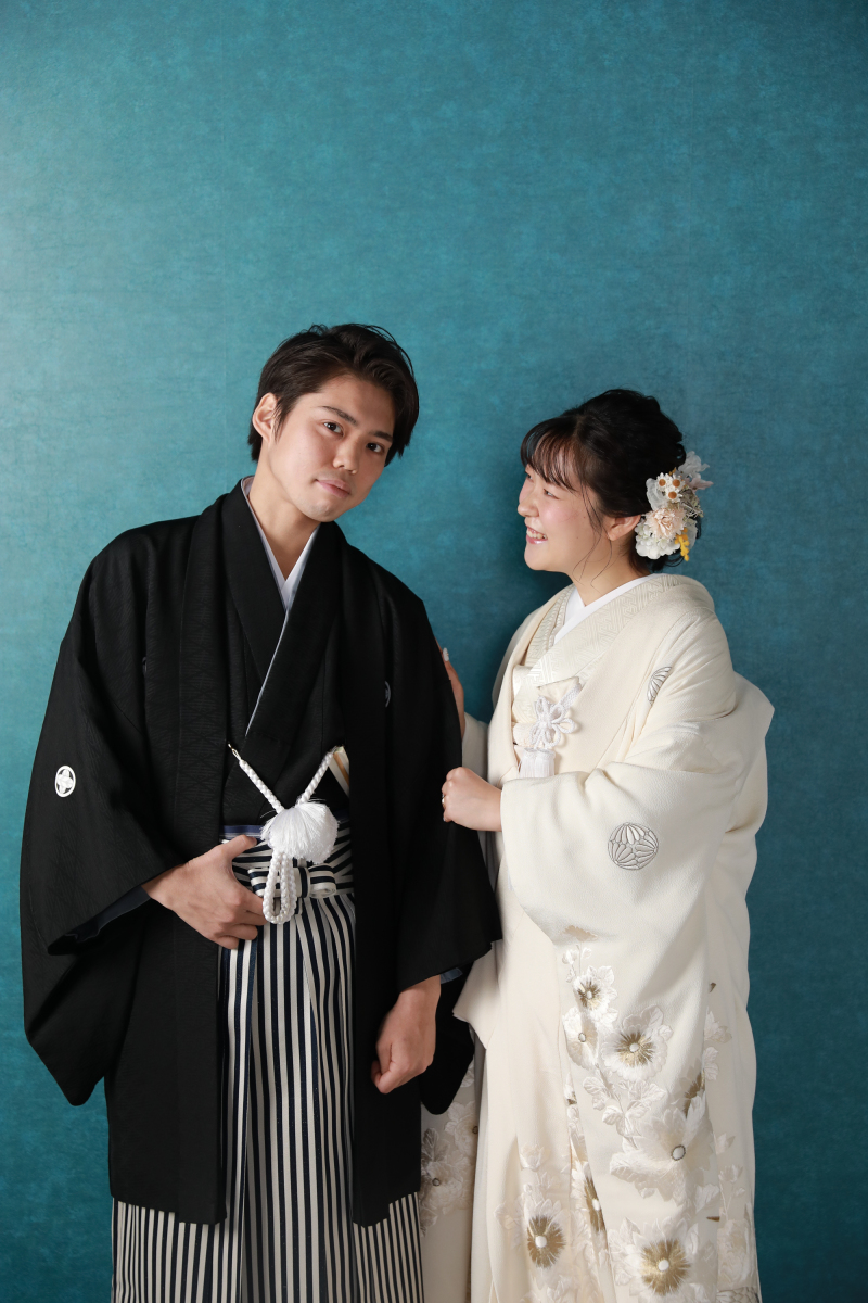 ブルーの背景でのご撮影