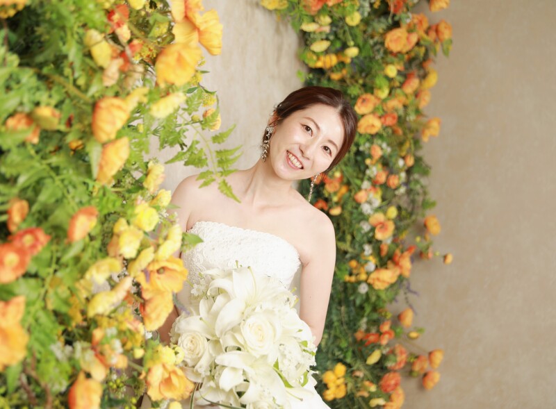 お花に囲まれて