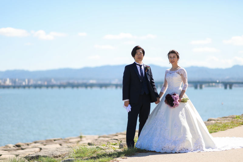 笑顔で撮影スタートです！今日もいい天気です