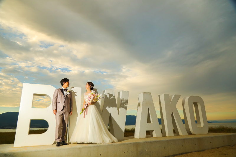 びわ湖のシンボル【BIWAKO】で撮影