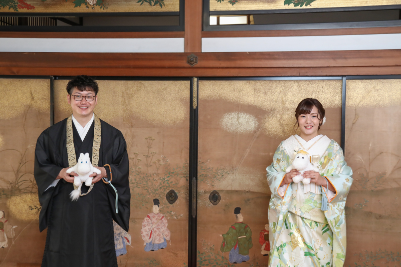 お祝いでいただかれたムーミンと撮影いたしました