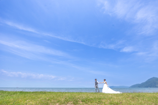 夏空フォト（八幡堀・びわ湖）