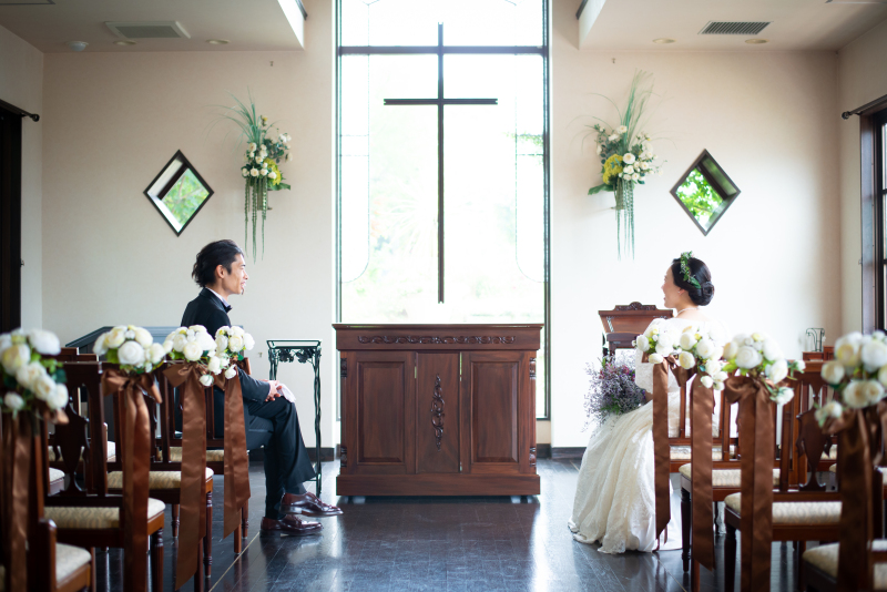 チャペルで見つめ合い・・・