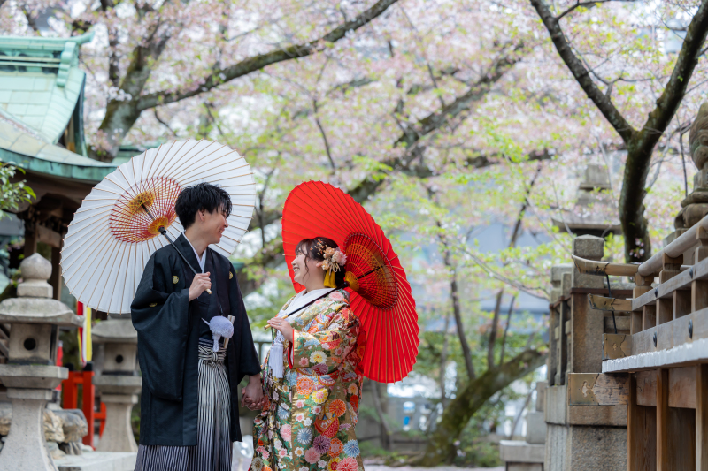 桜の名所「天孫神社」にて撮影