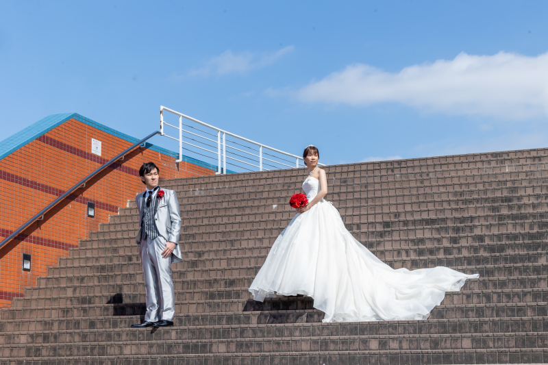 階段を使ってゴージャスに