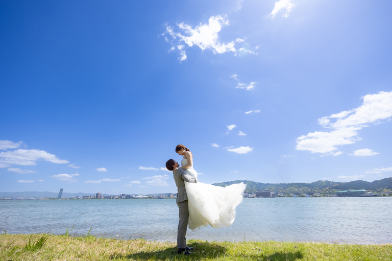 琵琶湖とローズガーデンで前撮り！！