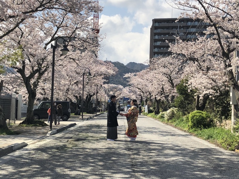 びわ湖大津館にて春を撮影
