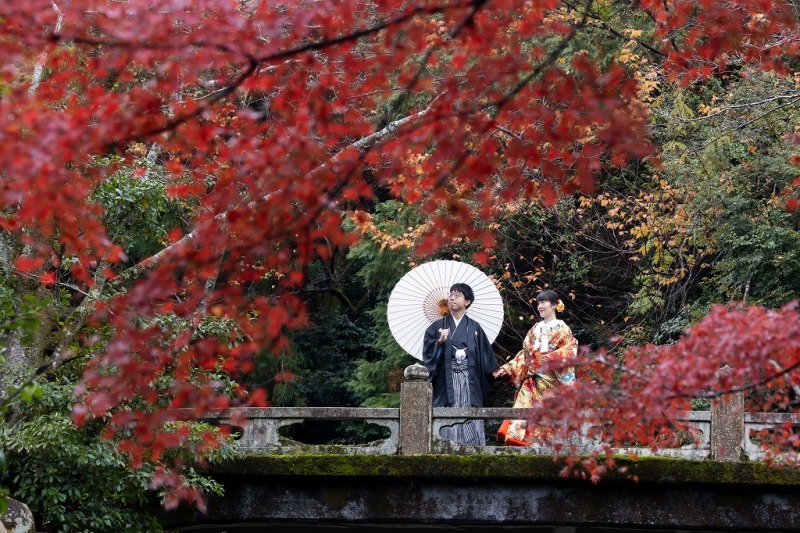 溢れそうなモミジに囲まれて・・・