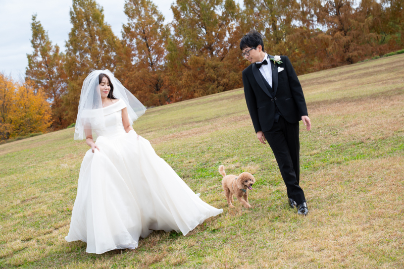 ペットのそん君はお二人から離れません♪