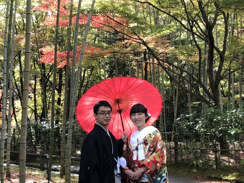 竹林で撮影です