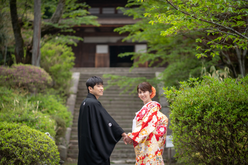 和装姿で春を撮影