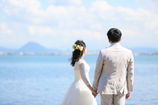 琵琶湖でロケーションフォト