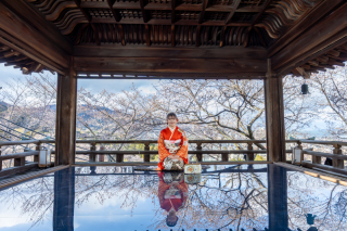 成人式前撮り・三井寺観月舞台撮影