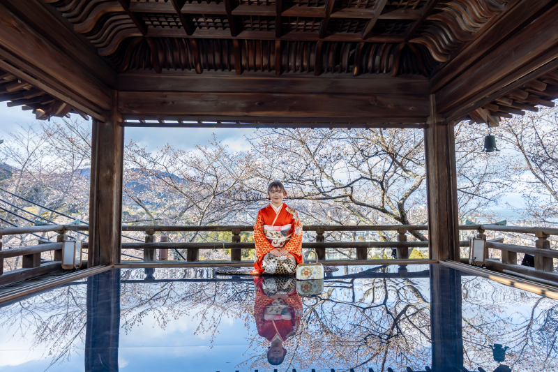 成人式前撮り・三井寺観月舞台撮影