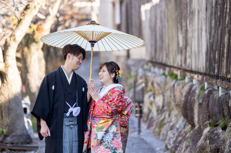 八幡堀で家族とフォトウエディング
