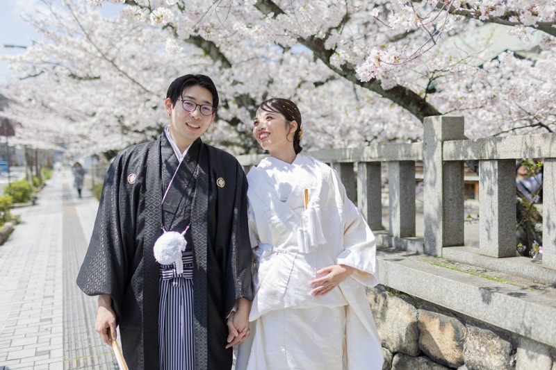 天孫神社 桜の花道を歩きます
