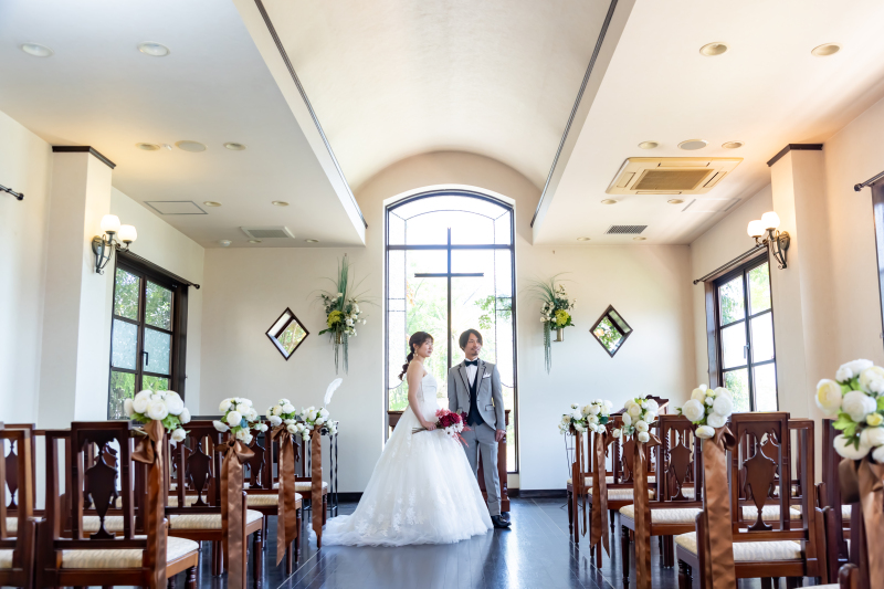 ガーデン内のチャペルにて