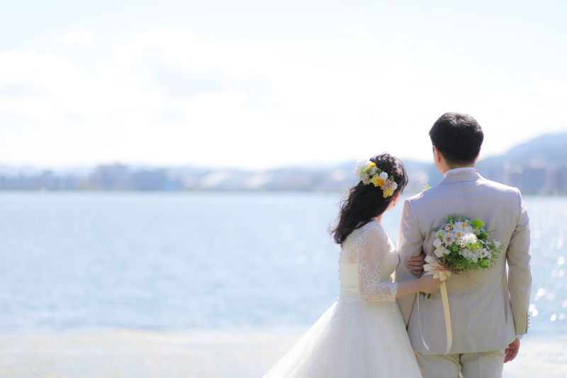 念願の琵琶湖で撮影です