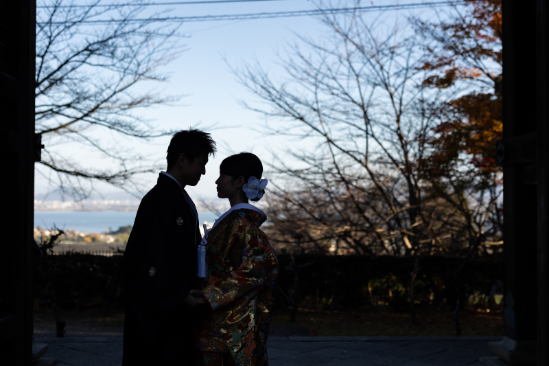 西教寺の高台からの眺めは向こう岸まで見渡せました