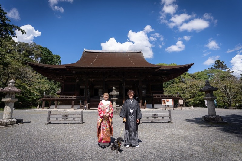 結婚式の前撮り　三井寺撮影