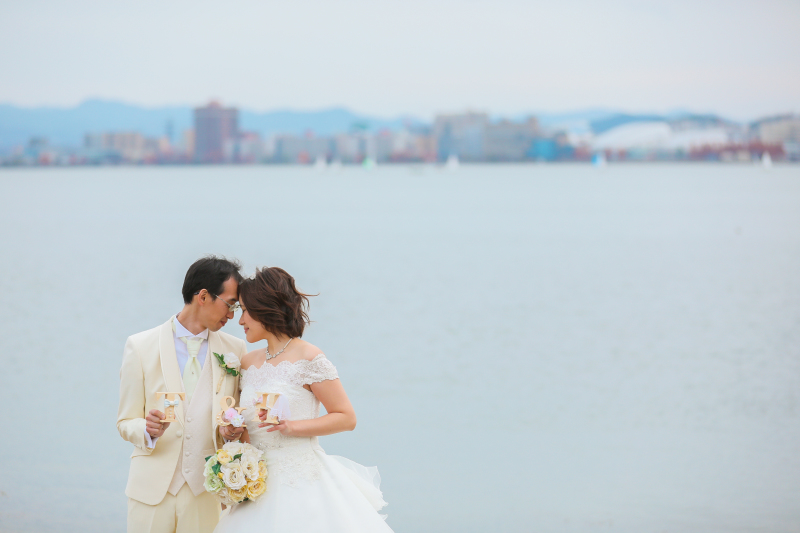 びわ湖で撮影です