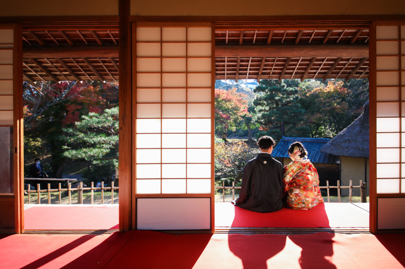 ドラマのロケの茶室で