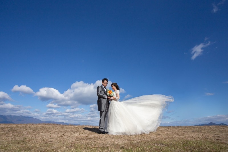 琵琶湖でフォトウエディング