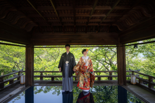 三井寺とガーデンで撮影