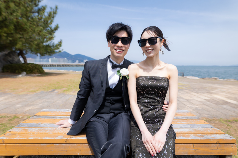 結婚式前撮り（びわ湖・三井寺）