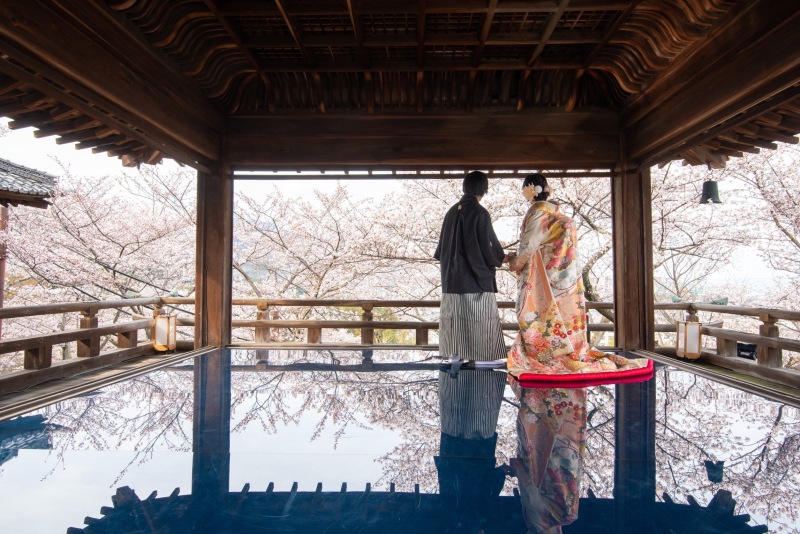 三井寺観月舞台で撮影です