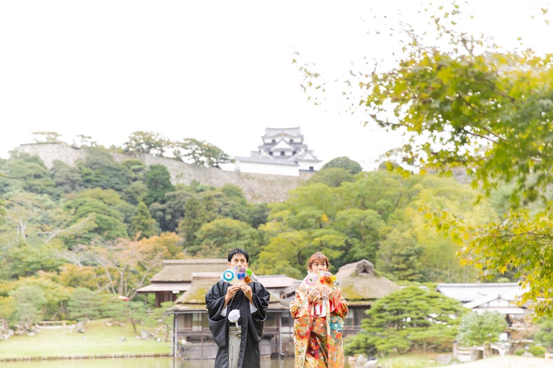 彦根城バックに撮影です