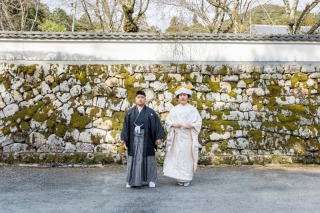 白無垢に角隠しで三井寺フォト