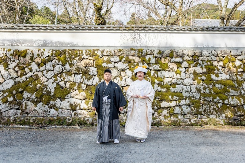 白無垢に角隠しで三井寺フォト