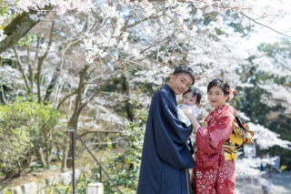 三井寺で家族フォト