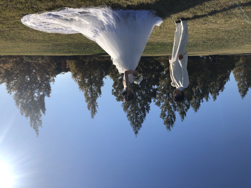 朝の光を浴びながら撮影です