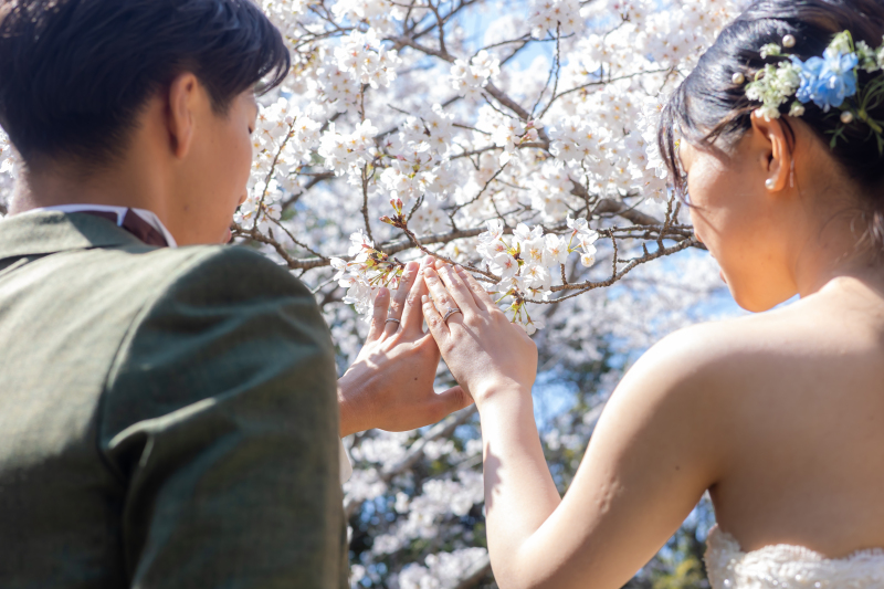 桜と結婚指輪・・・