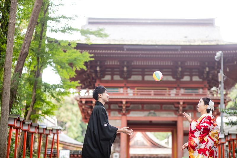 日吉大社東本宮前で撮影