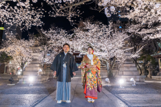 天孫神社にて夜桜撮影