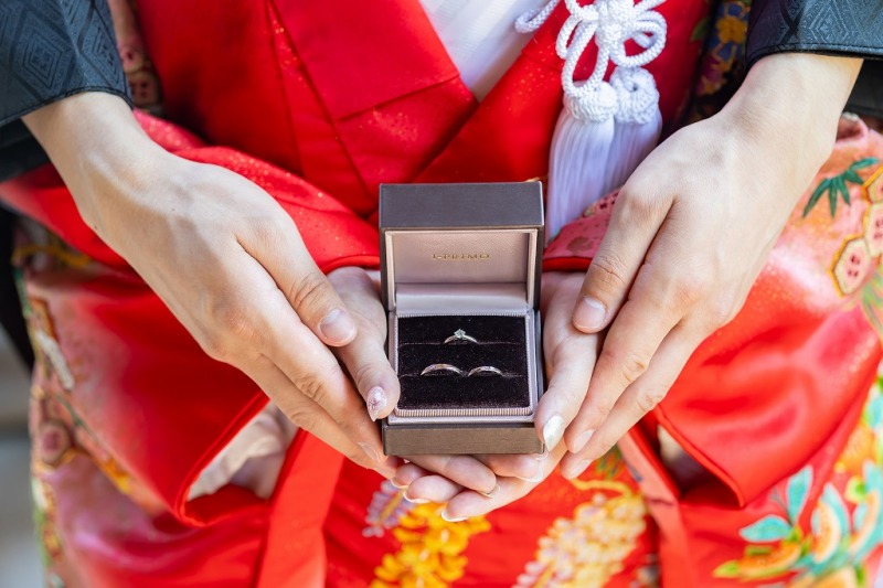 結婚指輪・婚約指輪もしっかり撮影