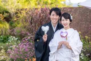 SWEET Wedding_和装を着て家族のペットと撮影