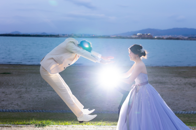 【特別な一日にしたいお二人へ】サンセットフォトプラン:撮影後のディナーチケット付き