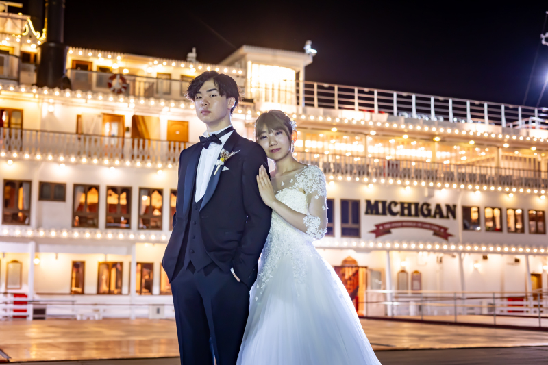 【5組限定!】夜景を満喫ナイトフォト!12月25日まで開催中♪ ミシガン・噴水・琵琶湖大津館
