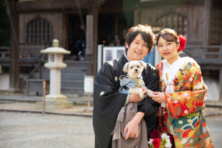 大切な家族のペットと撮影させていただきます